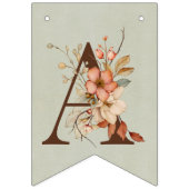 Boho Floral op getextureerd blauw Baby shower Vlaggetjes (Tweede vlag)