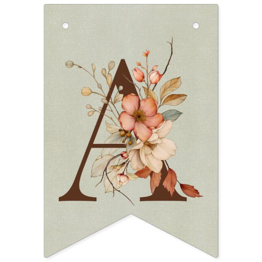 Boho Floral op getextureerd blauw Baby shower Vlaggetjes (Tweede vlag)