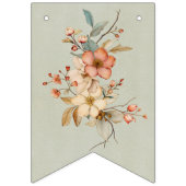 Boho Floral op getextureerd blauw Baby shower Vlaggetjes (Eerste vlag)