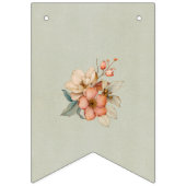 Boho Floral op getextureerd blauw Baby shower Vlaggetjes (Derde vlag)