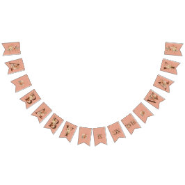 Boho Floral op getextureerd roze Baby shower Vlaggetjes