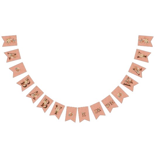 Boho Floral op getextureerd roze Baby shower Vlaggetjes (Alle)