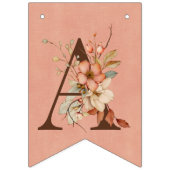 Boho Floral op getextureerd roze Baby shower Vlaggetjes (Tweede vlag)