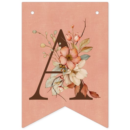 Boho Floral op getextureerd roze Baby shower Vlaggetjes (Tweede vlag)