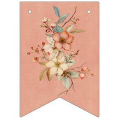 Boho Floral op getextureerd roze Baby shower Vlaggetjes (Eerste vlag)