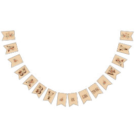 Boho Floral op getextureerd Tan Baby shower Vlaggetjes