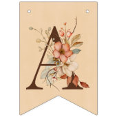 Boho Floral op getextureerd Tan Baby shower Vlaggetjes (Tweede vlag)