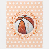 boho floral oranje basketball court happy place fleece deken (Voorkant)