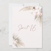 Boho Floral Orchards Pampas Sweet 16 Birthday Kaart (Achterkant)
