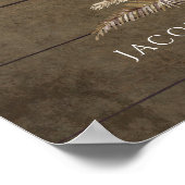 Boho Floral Orchid Pampas Grass Rustic Wedding Poster (Hoek)