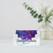 Boho Floral Paars Mandala Yoga Instructor Holo Visitekaartje (Staand voorkant)