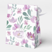 Boho Floral Paars Pink Waterverf Dank u wel Bedankdoosjes (Achterkant)