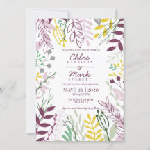 Boho Floral Paars Yellow Summer Wedding