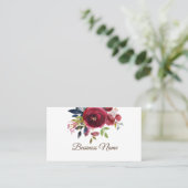 boho floral, paarse florale visitekaartje (Staand voorkant)