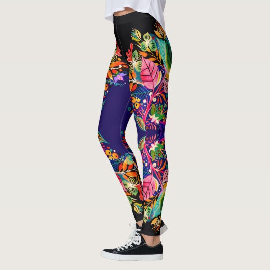 Boho Floral Paarse Ombre Leggings (Links)