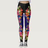 Boho Floral Paarse Ombre Leggings (Voorkant)