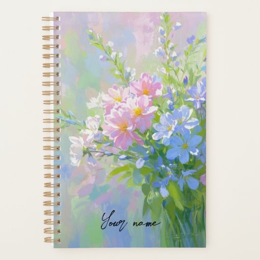 Boho Floral Paarse roze groen Planner (Voorkant)
