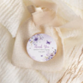 Boho Floral Paarse vlinder Baby shower dank u Ronde Sticker