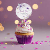 Boho Floral Paarse vlinder Baby shower dank u Ronde Sticker