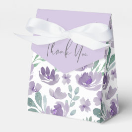Boho Floral Paarse Waterverf Dank je huwelijk Bedankdoosjes