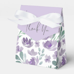 Boho Floral Paarse Waterverf Dank je huwelijk Bedankdoosjes