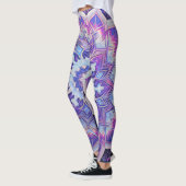 Boho Floral Paarse Workout Leggings (Links)