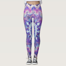 Boho Floral Paarse Workout Leggings