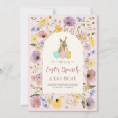 Boho Floral Paasbrunch en eierjacht Kaart (Voorkant)