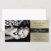 Boho Floral Paisley Elegant Birth Announement Aankondiging (Voorkant / Achterkant)