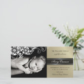 Boho Floral Paisley Elegant Birth Announement Aankondiging (Staand voorkant)