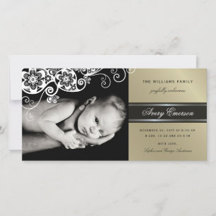 Boho Floral Paisley Elegant Birth Announement Aankondiging