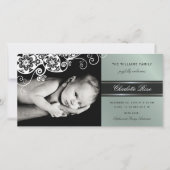 Boho Floral Paisley Elegant Birth Announement Aankondiging (Voorkant)