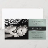 Boho Floral Paisley Elegant Birth Announement Aankondiging (Voorkant / Achterkant)