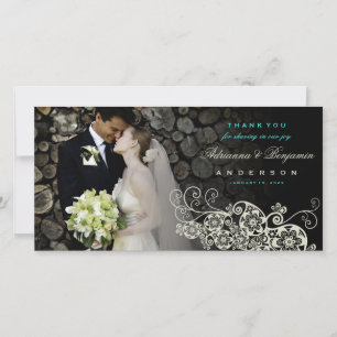 Boho Floral Paisley Wedding Bedankt voor je foto