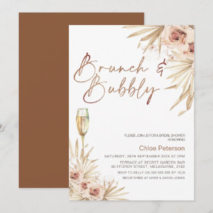 Boho Floral Palm Brunch Bubble Vrijgezellenfeest Kaart