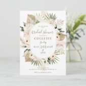 Boho Floral Palmetto Pampas Grass Vrijgezellenfees Kaart (Staand voorkant)