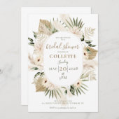 Boho Floral Palmetto Pampas Grass Vrijgezellenfees Kaart (Voorkant / Achterkant)