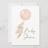 Boho Floral Pampas Balloon Baby shower Uitnodiging (Achterkant)