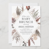 Boho Floral Pampas Grass Baby Brunch Shower Kaart (Voorkant)