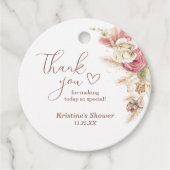 Boho Floral Pampas Grass Baby shower Bedankt Bedankjes Labels (Voorkant)
