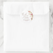 Boho Floral Pampas Grass Baby shower Bedankt Ronde Sticker (Tas)