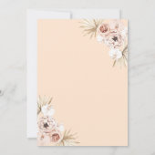 Boho Floral Pampas Grass Baby Shower Kaart (Achterkant)