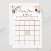 Boho Floral Pampas Grass Baby shower Spelletjes Kaart (Voorkant / Achterkant)