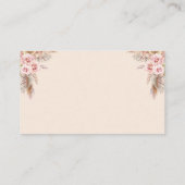 Boho Floral Pampas Grass Books voor Baby shower Informatiekaartje (Achterkant)