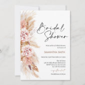 Boho Floral Pampas Grass Bridal Shower Kaart (Voorkant)