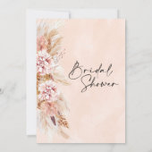 Boho Floral Pampas Grass Bridal Shower Kaart (Achterkant)
