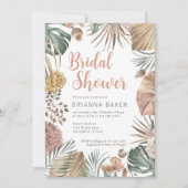 Boho Floral Pampas Grass Bridal Shower Kaart (Voorkant)
