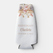 Boho Floral Pampas Grass Bridesmaid Wedding Party Flesjeskoeler (Voorkant)