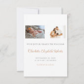 Boho Floral Pampas Grass Foto Geboorteaankondiging Bedankkaart (Achterkant)