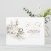 Boho Floral Pampas Grass Greenery Engagement Kaart (Staand voorkant)